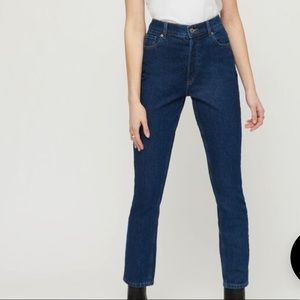 Dynamite Rosie Ultra High waist organic cotton slim leg jeans size 27 blue denim